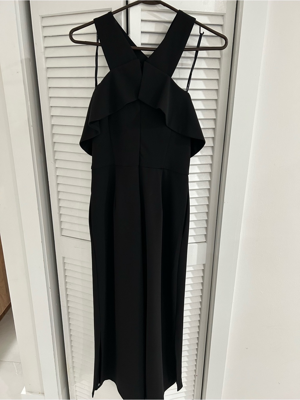 RACHEL Roy Black Cold Shoulder Wide-Leg Jumpsuit. - Picture 8 of 12